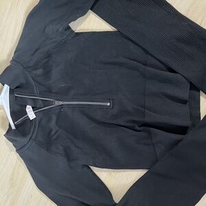 SO Black Ribbed Zip-Up Outfit